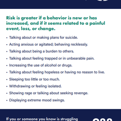 988: Suicide Warning Signs for Adults (set of 10)